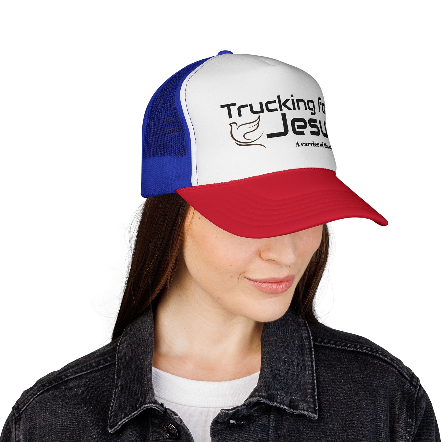 Christian Trucker Cap — "Trucking for Jesus" Faith-Blessed Mesh Hat