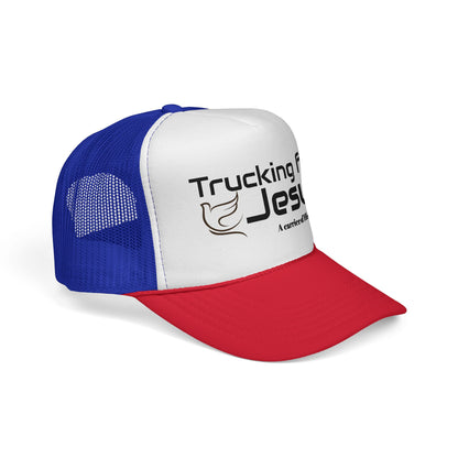 Christian Trucker Cap — "Trucking for Jesus" Faith-Blessed Mesh Hat