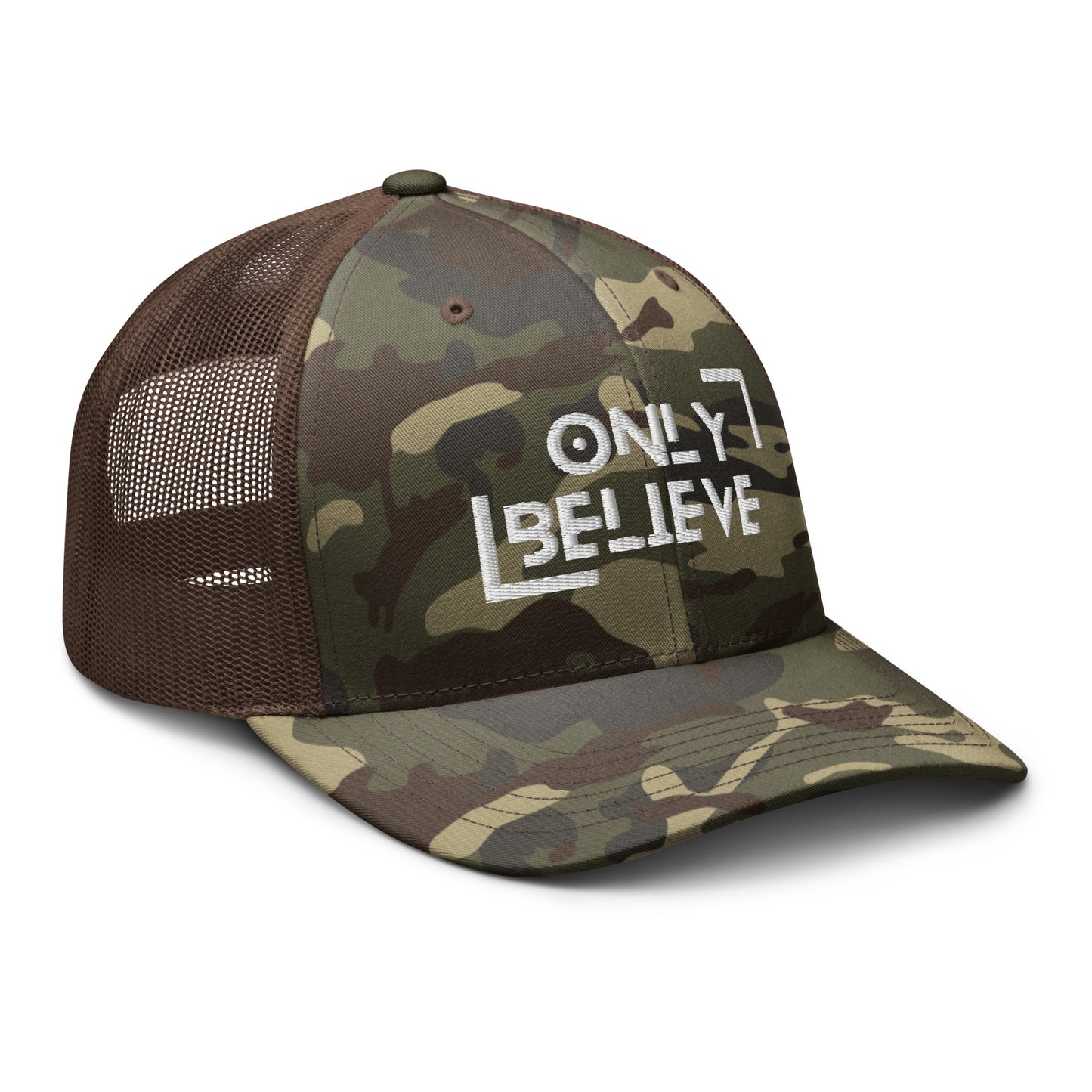 Only Believe Camouflage trucker hat